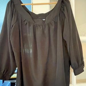 Anthropologie Black Silky Shirt Large